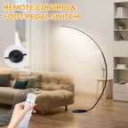 Lampadaire arc LED à variateur, pédale et télécommande, 165 cm