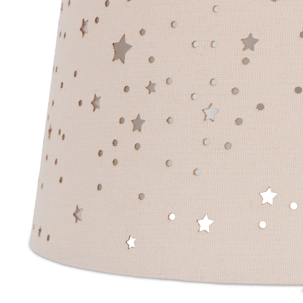 Suspension chambre d'enfant en tissu rose ajouré d'étoiles, Ø 27 cm