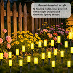 Guirlande solaire tubes à bulles sur piquets, 10 lampes, 12 modes