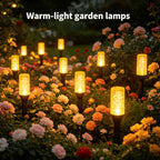 Guirlande solaire tubes à bulles sur piquets, 10 lampes, 12 modes
