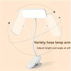 Lampe à pince rechargeable à tête rectangulaire, à poser ou fixer