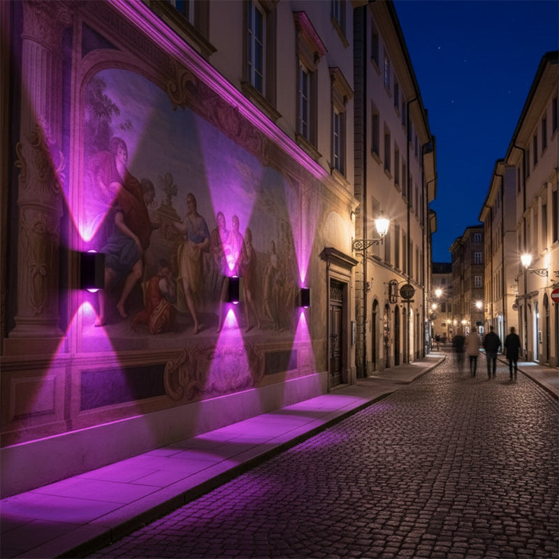 Applique murale solaire LED multicolore, faisceau haut et bas