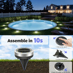 Mini spot solaire de sol 8 LED, 5,7 cm, IP44, lot de 5 ou de 7