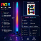 Lampadaire LED RVB à minuterie et télécommande, colonne de 110 cm