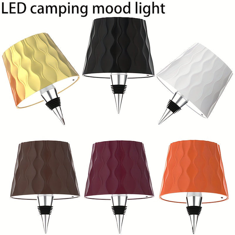 Lampe sans fil pour bouteille, abat-jour ondulé, recharge USB-C