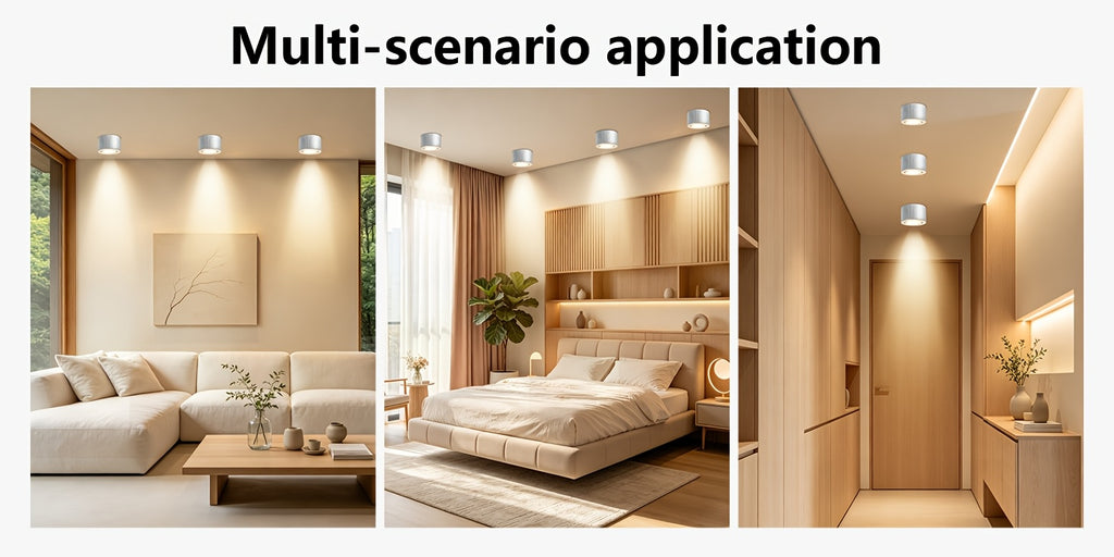 Lot de 4 spots LED en saillie orientables, cylindre en aluminium