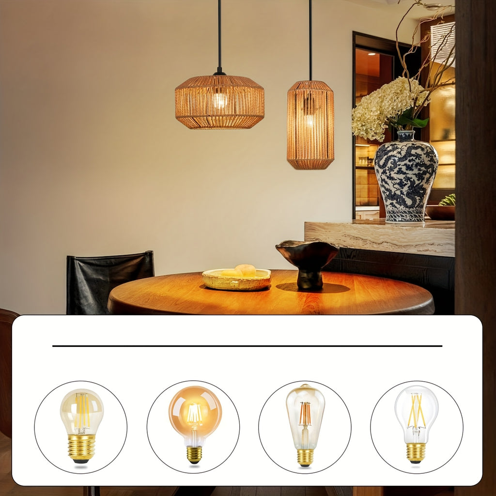 Suspension en corde tressée, forme diamant ou tambour, Ø 25 cm