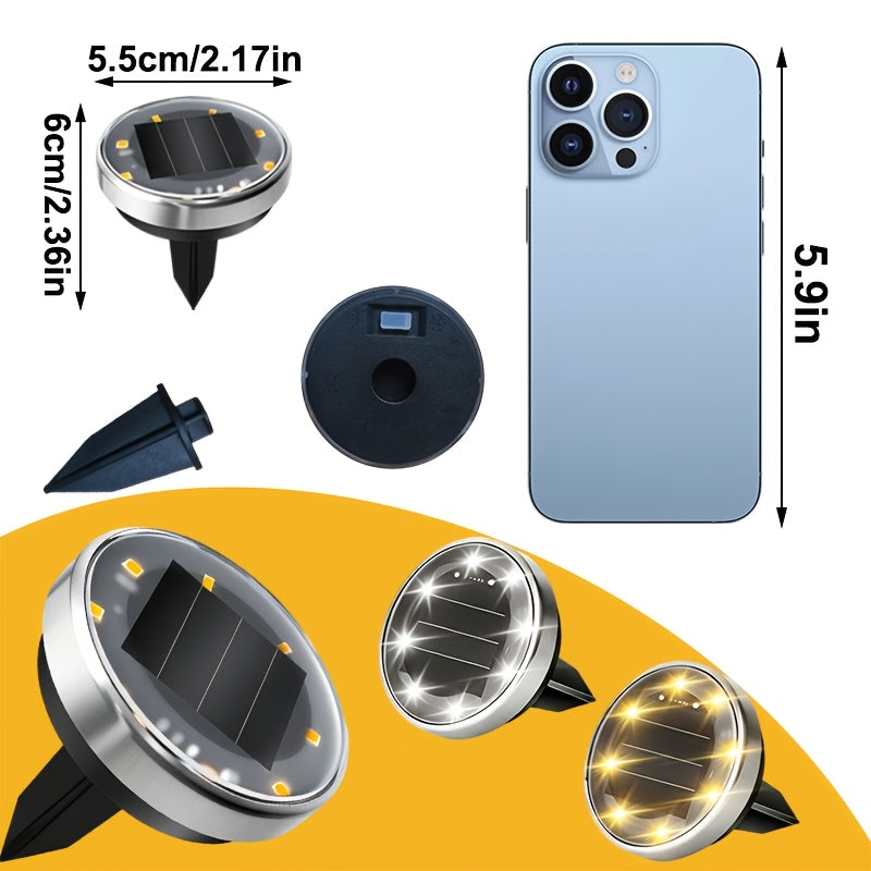 Petit spot solaire à planter 8 LED, Ø 5,5 cm, IP44, lot de 4 à 12