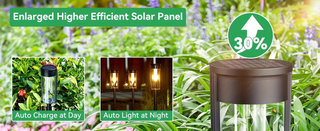Lampe solaire de jardin à ampoule filament, 58 cm, lot de 2 ou 4