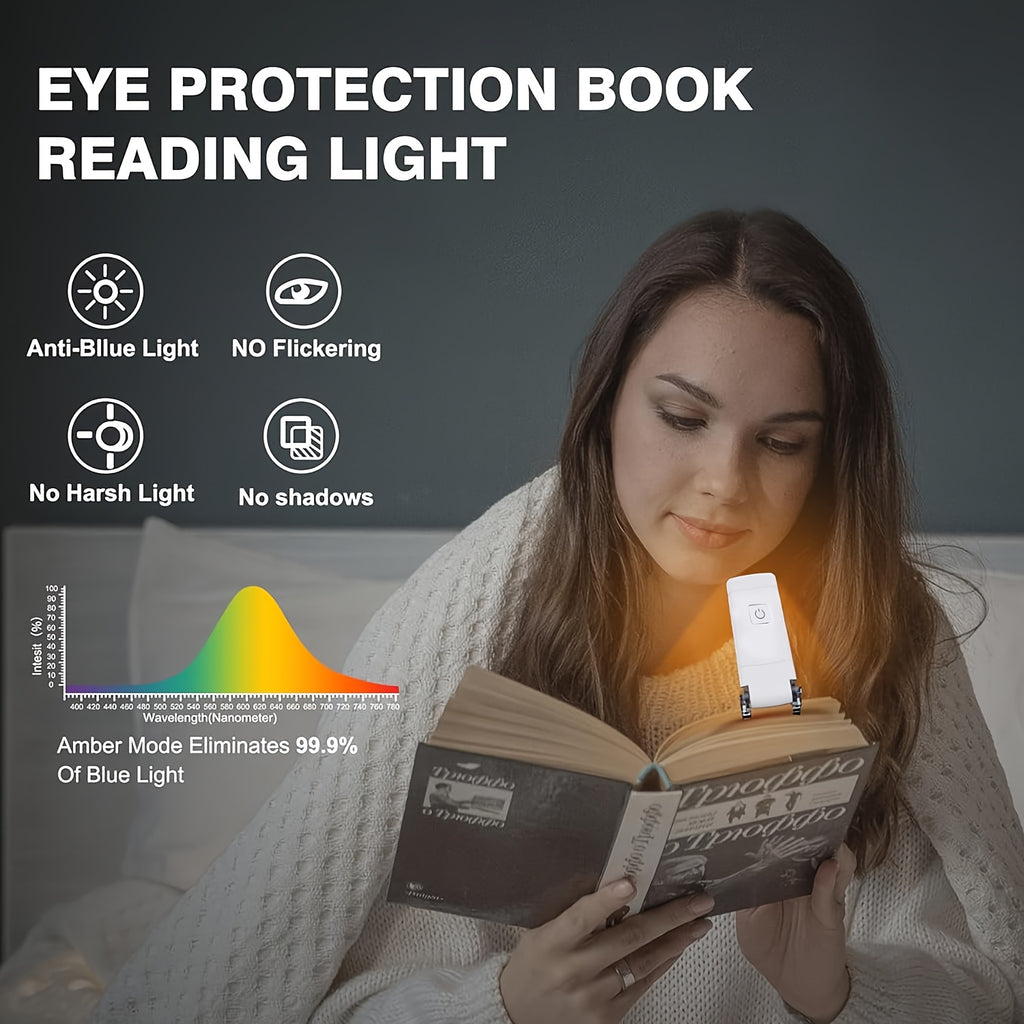 Lampe de lecture à pince à prise USB intégrée, 40 g, quatre coloris