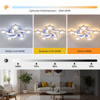 Plafonnier LED étoiles filantes Ø 70 cm, éclairage RVB et télécommande