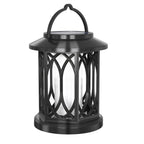 Lanterne solaire noire à effet flamme et pince d'accroche, IP65
