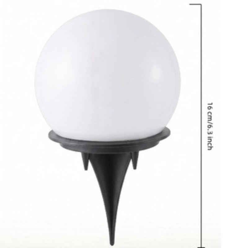 Lampe solaire boule blanche sur piquet, 16 cm, lot de 8 pour allée