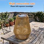 Lanterne solaire effet rotin IP65 à ampoule filament, à suspendre