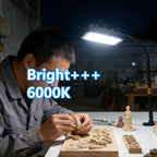Lampe de travail à pince LED 6000 K, panneau plat, hauteur réglable