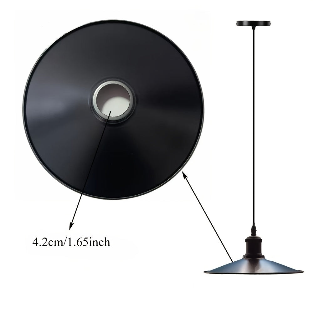Abat-jour soucoupe en métal noir pour suspension, lot de 4, Ø 25,5 cm
