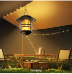 Suspension solaire noire effet flamme et potence murale, IP65
