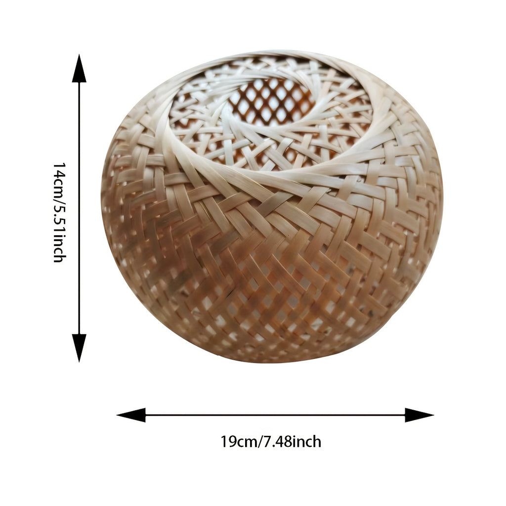 Abat-jour en bambou tressé pour suspension, petit format Ø 19 cm