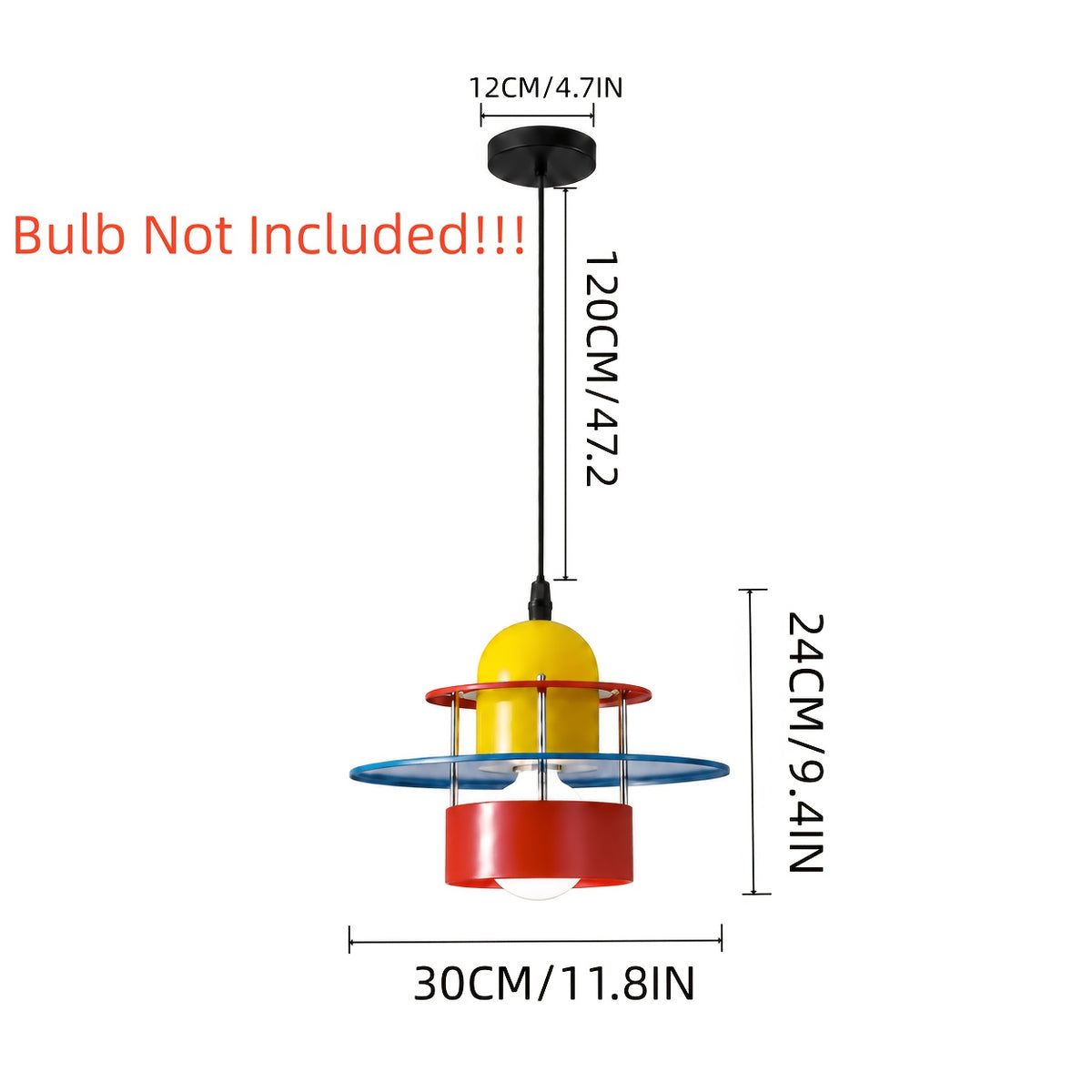 Suspension tricolore en métal pour chambre d'enfant, Ø 30 cm