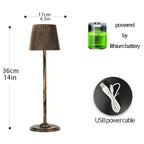 Lampe de chevet sans fil plissée, neuf coloris, tactile, 36 cm