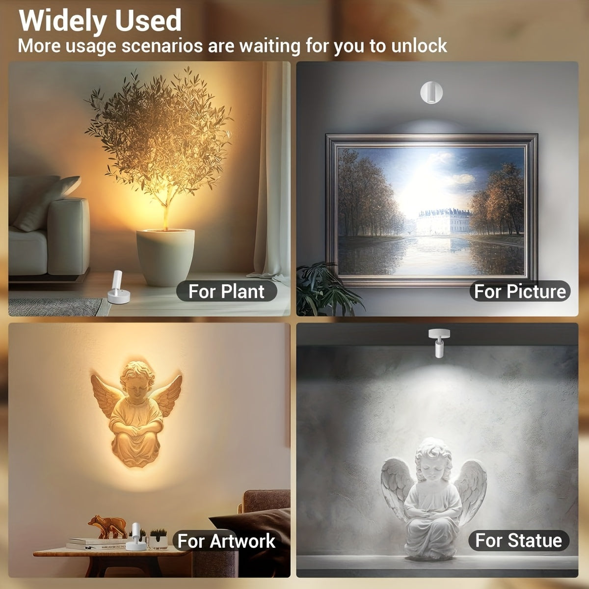 Applique murale spot LED orientable et rechargeable, sans perçage
