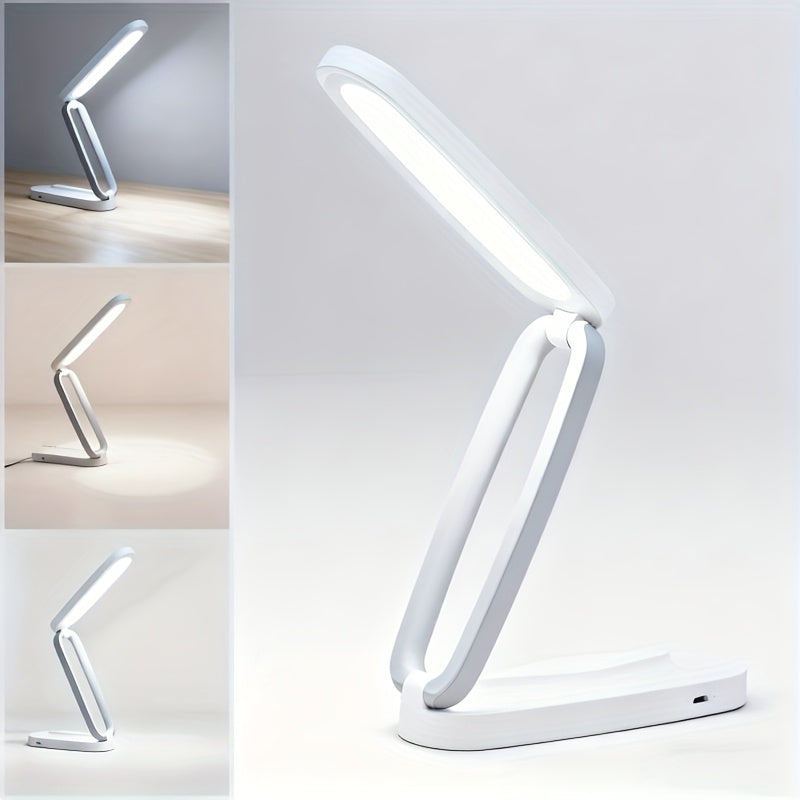 Lampe de bureau LED pliable sans fil, panneau tactile à 3 teintes