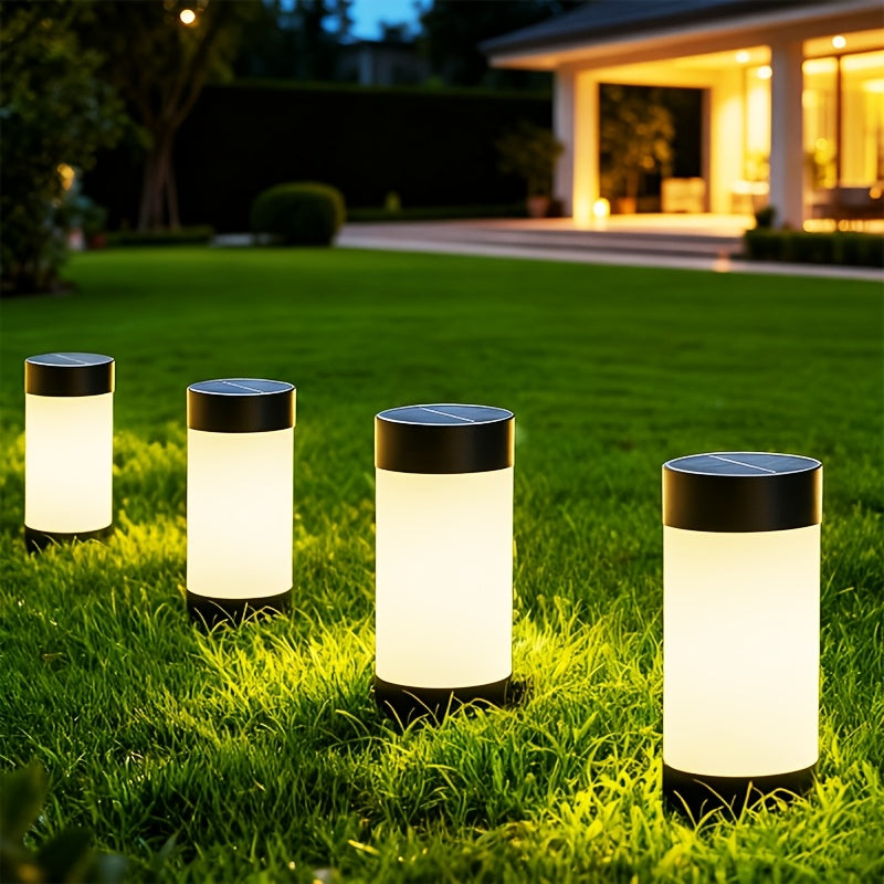 Lampe solaire cylindre opalin à piquet, 26,7 cm, lot de 2 ou 4