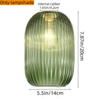 Verre de rechange cannelé en forme de capsule, Ø 14 x H 20 cm