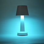 Lampe de table sans fil à abat-jour plissé, RVB tactile, 25 cm