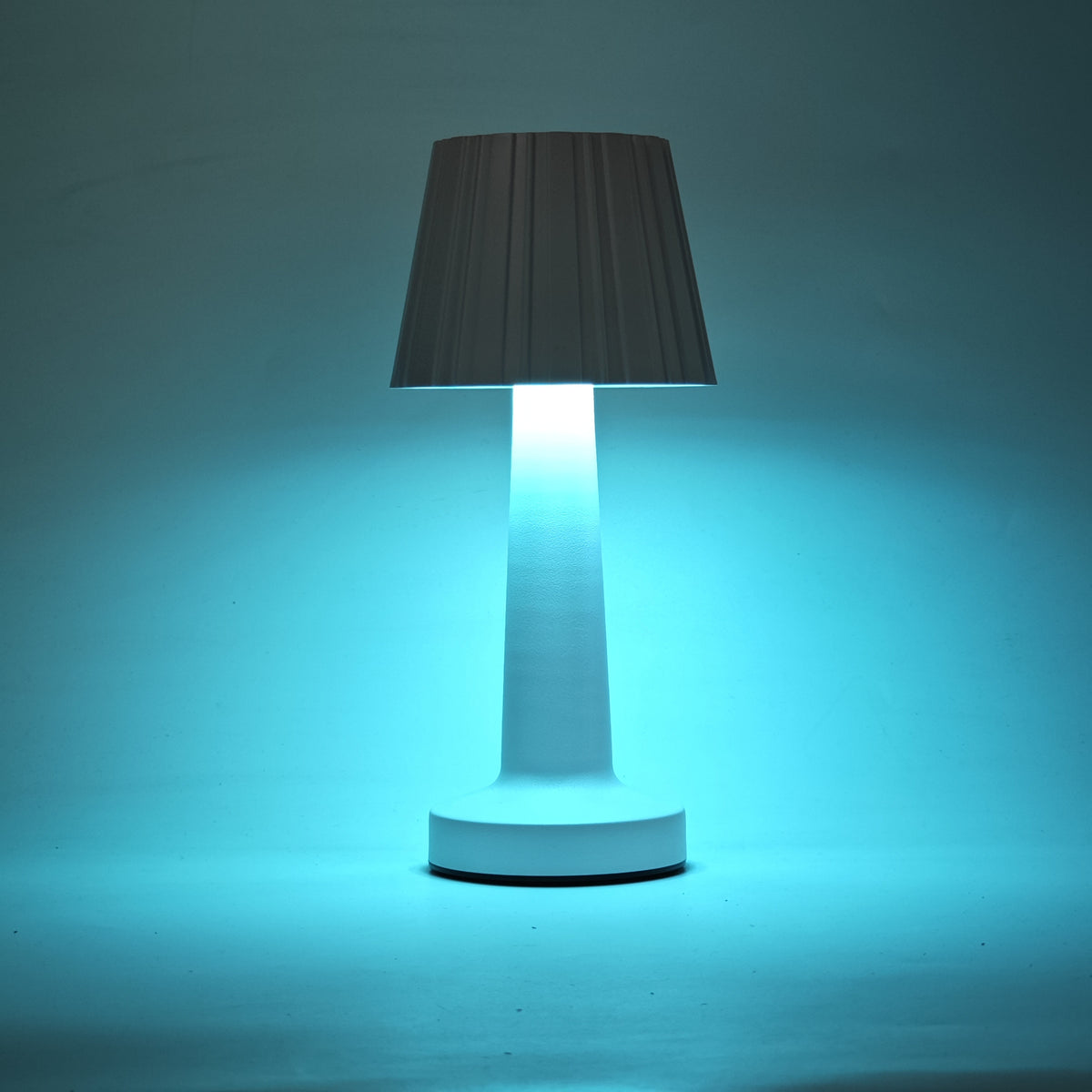Lampe de table sans fil à abat-jour plissé, RVB tactile, 25 cm