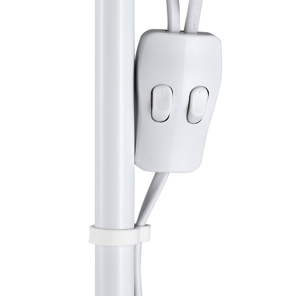 Lampadaire vasque avec liseuse flexible, noir ou blanc, 175 cm
