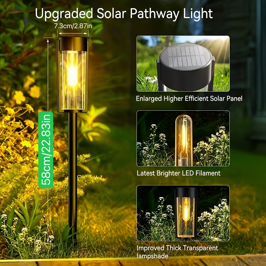 Lampe solaire de jardin à ampoule filament, 58 cm, lot de 2 ou 4