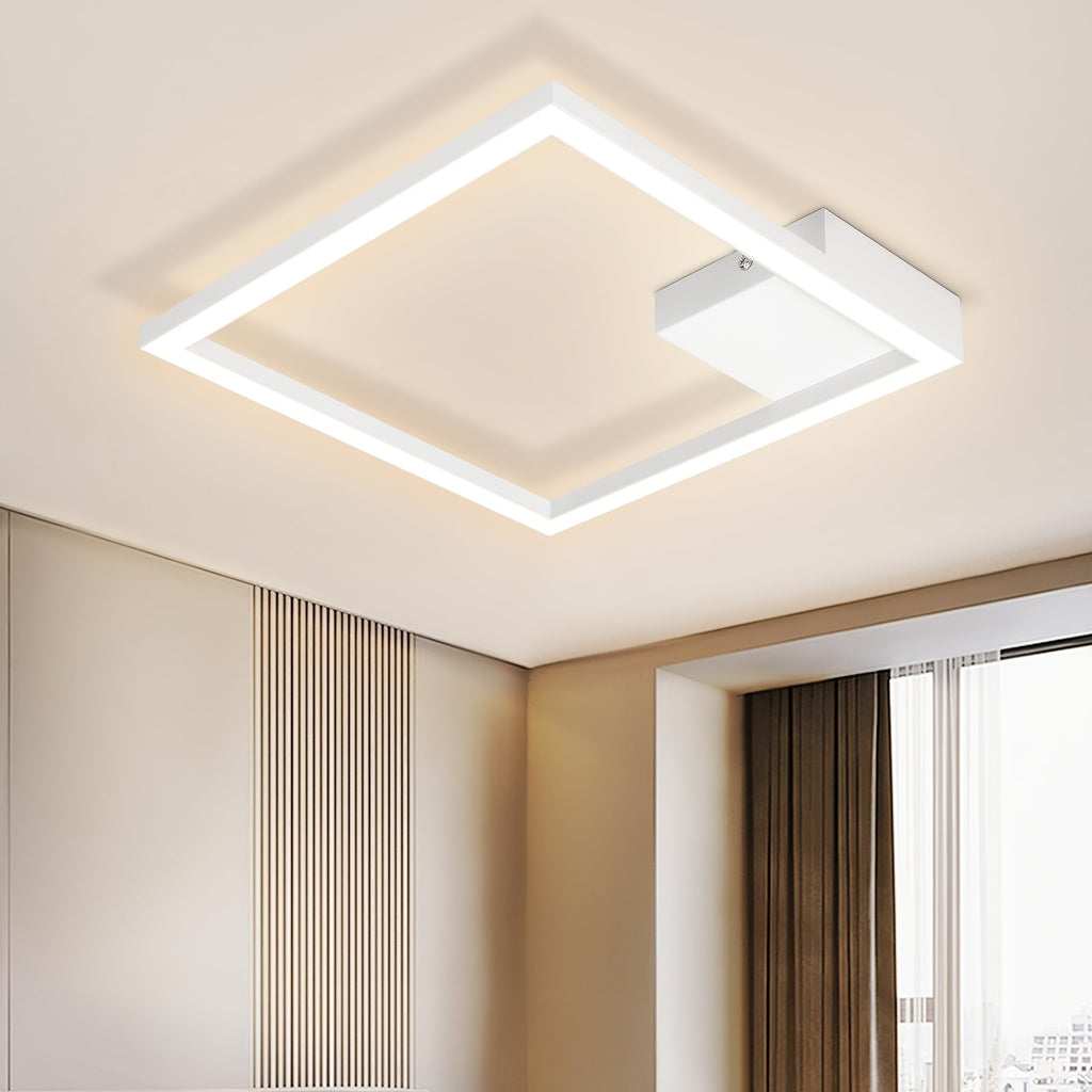 Plafonnier LED carré à cadre lumineux, 29,4 cm, noir ou blanc