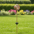 Lampe solaire de jardin boule marocaine en métal ajouré, 90 cm