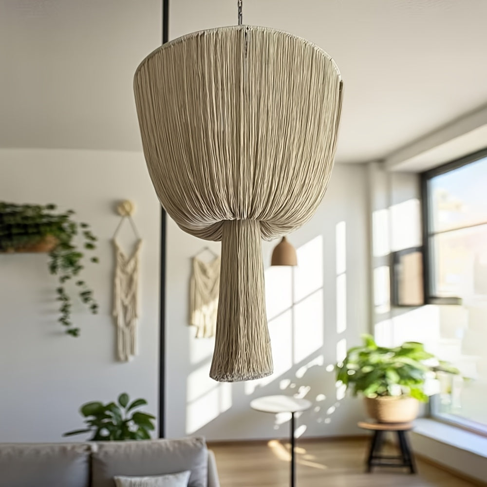 Abat-jour long en macramé à gland, Ø 30 ou 40 cm, 80 cm de long