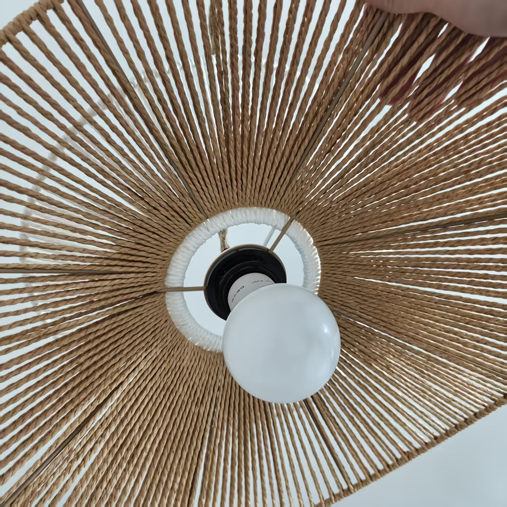 Abat-jour à deux pétales en cordelette, blanc et miel, Ø 40 cm