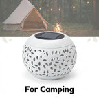 Lampe solaire d'extérieur boule en fer ajouré de feuilles, IP65