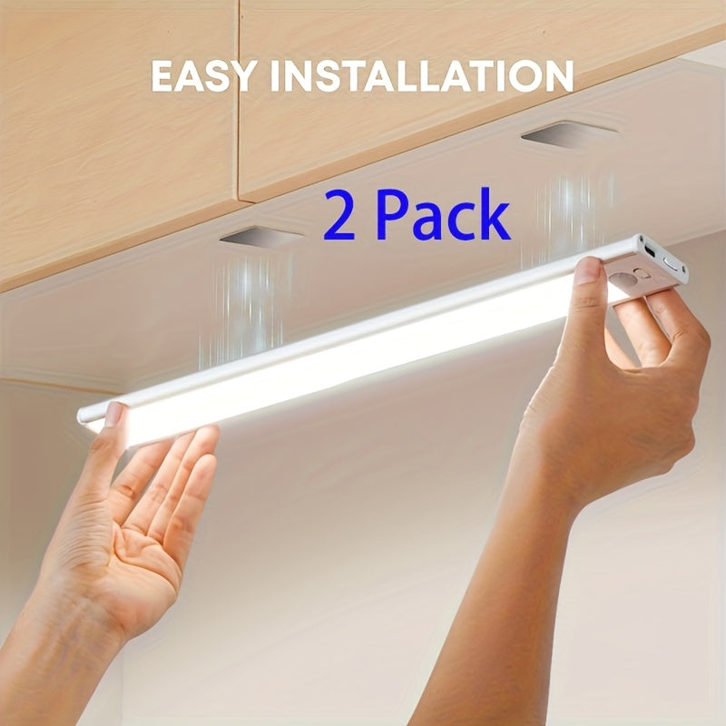 Lot de 2 réglettes LED aluminium à diffusion latérale, 30 ou 40 cm