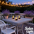Bougie LED solaire à flamme vacillante sous cloche, 10 cm, IP65