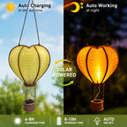Suspension solaire montgolfière en forme de cœur, lot de 2