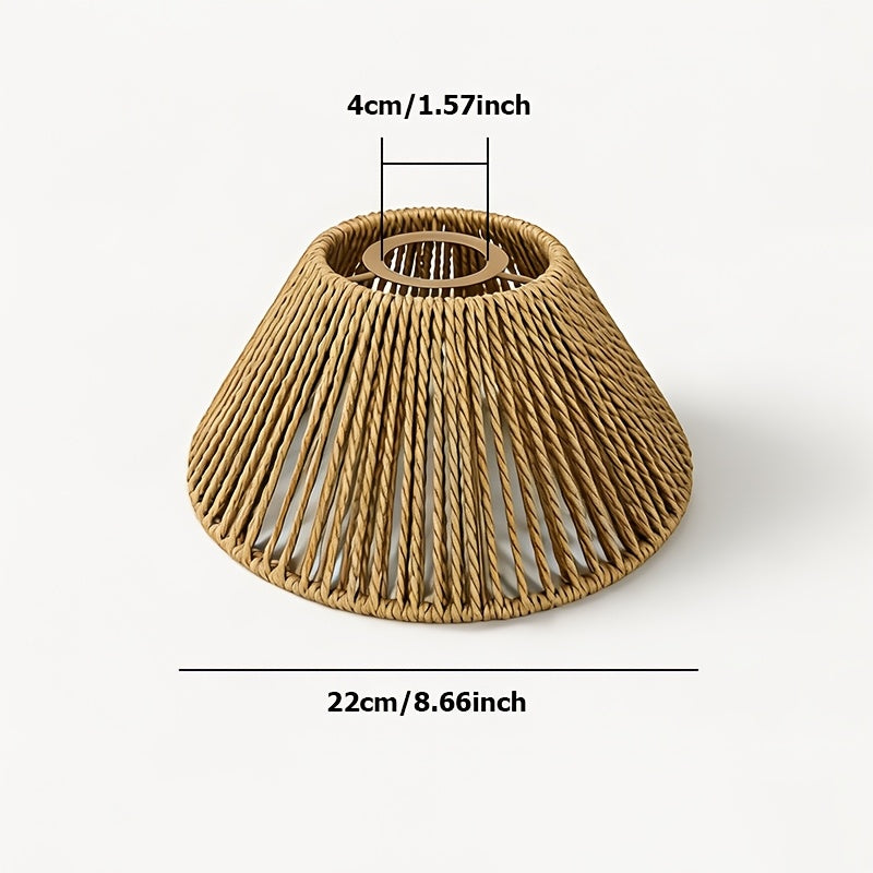 Lot de 2 abat-jour en cordelette tressée couleur paille, Ø 22 cm