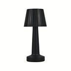 Lampe de table sans fil RVB noire à abat-jour plissé, tactile