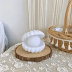 Lampe à poser coquillage et perle lumineuse, mini veilleuse à piles