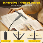 Lampe de lecture à pince à deux ou trois têtes, 4 teintes, USB-C