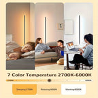 Lampadaire d'angle LED 140 cm, blancs 2700 à 6000 K et couleurs