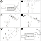 Lot de 2 spots orientables en bois et abat-jour tissu, douille E14
