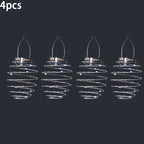 Suspension solaire spirale en fil de fer à 16 LED, lot de 3 ou 5