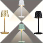 Lot de 2 lampes sans fil à abat-jour ondulé, tactiles, 30,5 cm