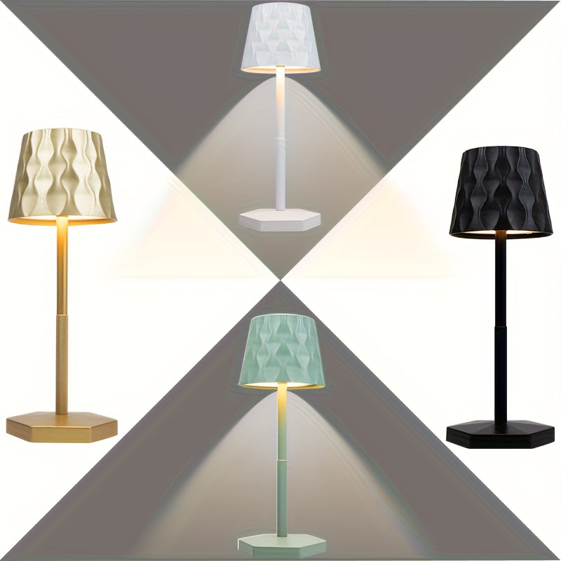 Lot de 2 lampes sans fil à abat-jour ondulé, tactiles, 30,5 cm