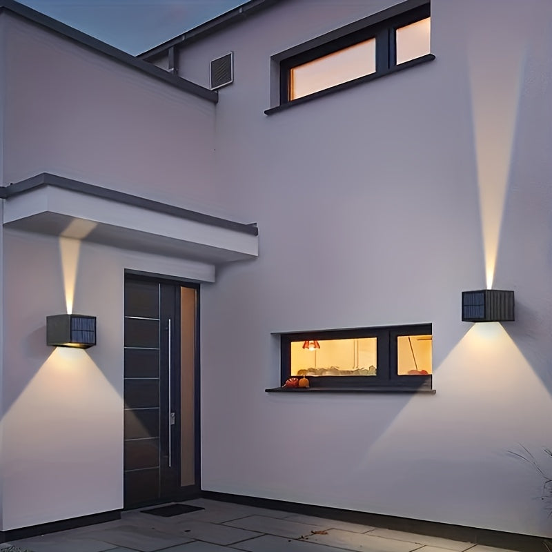 Applique murale solaire double faisceau blanc chaud, angle réglable